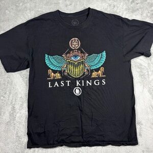 Last Kings T Shirt Mens Large Black Graphic Tee Egyptian Scarab Hip Hop Streetwe